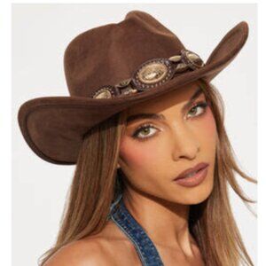 When The Sun Sets Cowboy Hat - Brown/combo - ONE SIZE